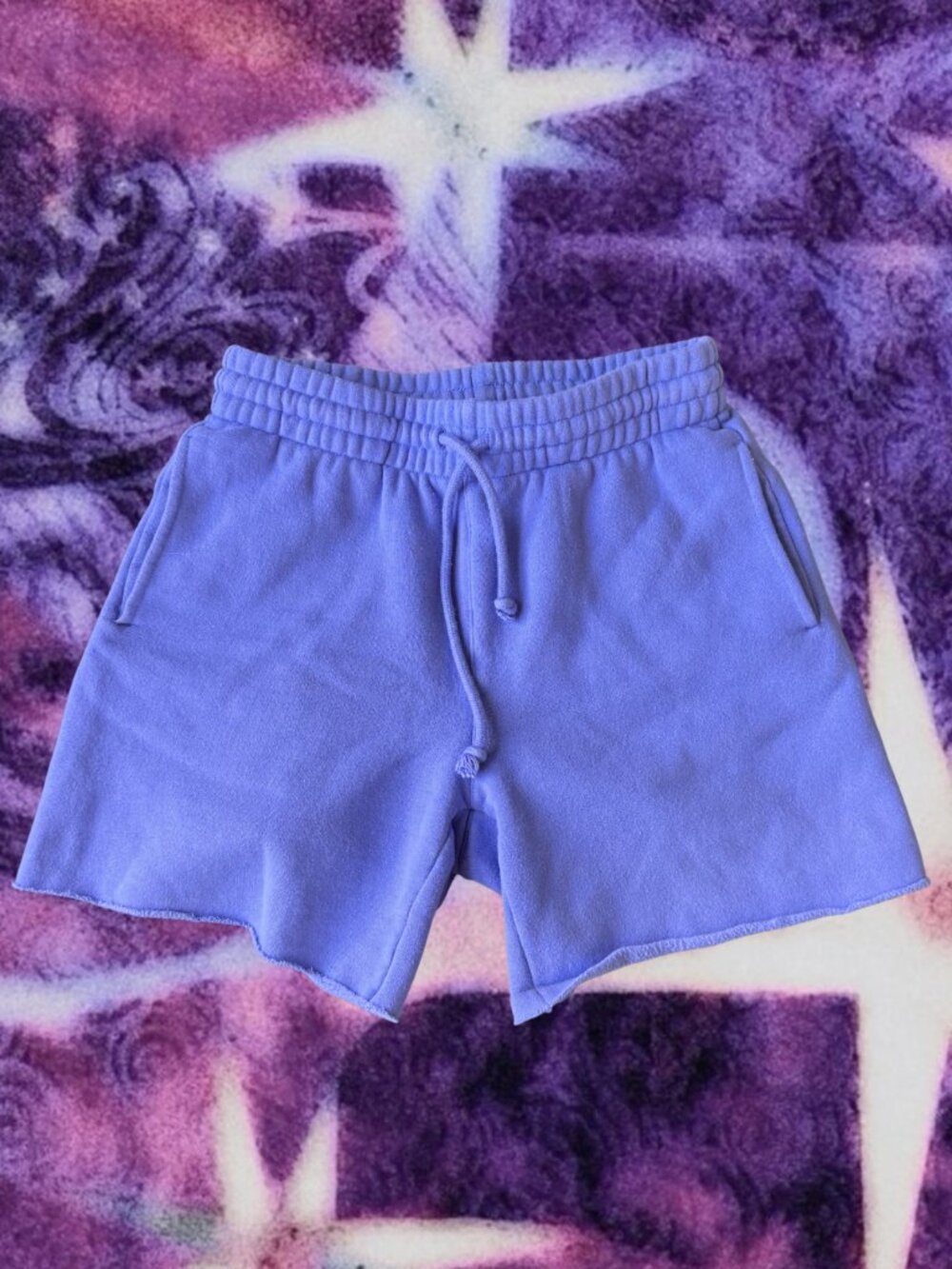 TNA Cozy Fleece Boyfriend Shorts Purple Blue Lounge Sweat Shorts XS